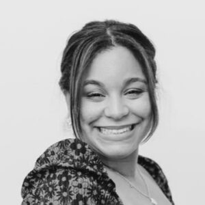 Angie Silverio black and white photo.