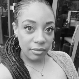 Black and white photo of Carina Pellius.