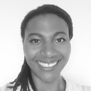 Black and white photo of Danielle Jackson, PhD.