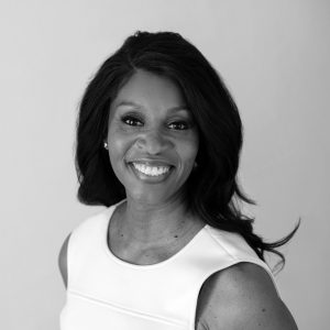 Headshot black and white photo of Elisa Leary