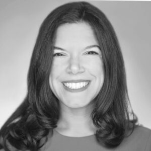 Black and white photo of Erin Souza-Rezendes.