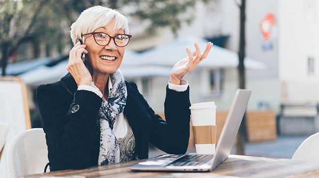 Senior business woman talking on the phone