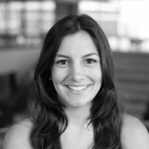 Black and white photo of Hannah Conforti.