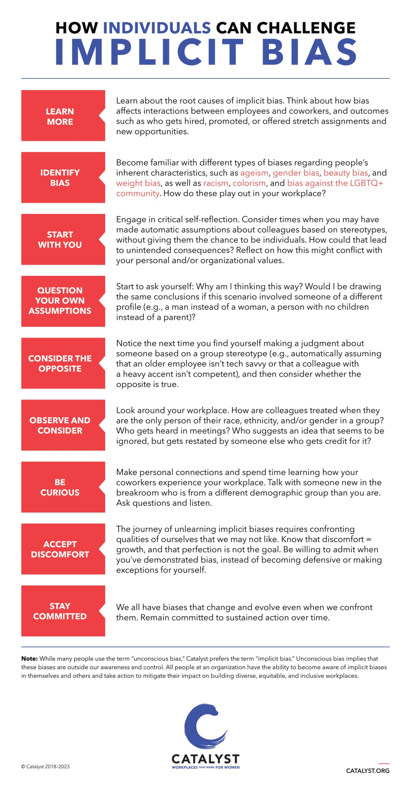 How to Challenge Implicit Bias on Individual Level Infographic 