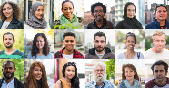collage of small photographs of people of varied identities and races.