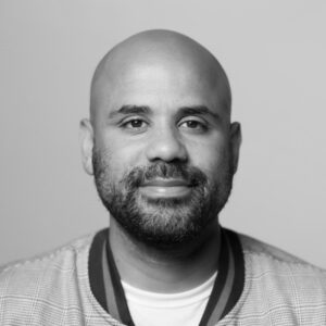 Black and white photo of Jorge Gomez.