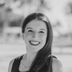 Black and white photo of Joylene Ceballos.