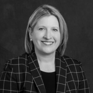 Black and white photo of Julie Cafley.