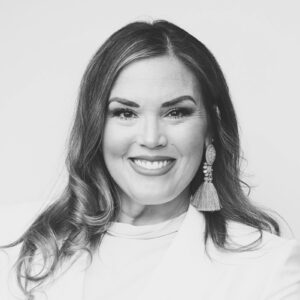 Black and white photo of Kelly Montes.