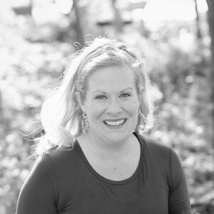 Black and white photo of Kristin Milosevich.