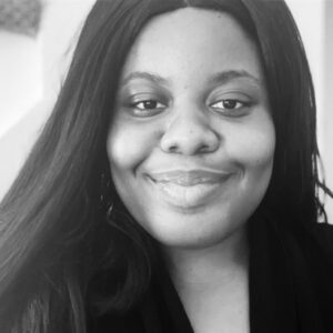 Black and white photo of Olachi Iwuchukwu.