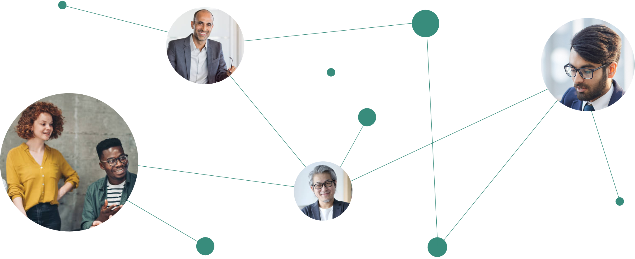 graphic with users connected with lines