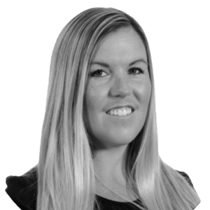 Black and white photo of Melissa Shewman.